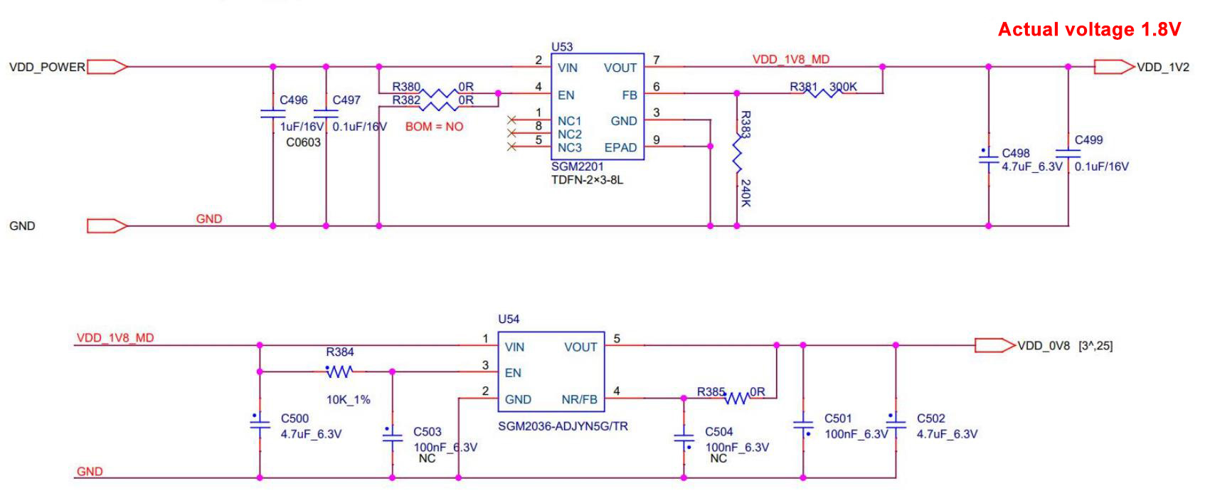 رسم تخطيطي لدائرة LDO 0V8 لـ S19 Hydro