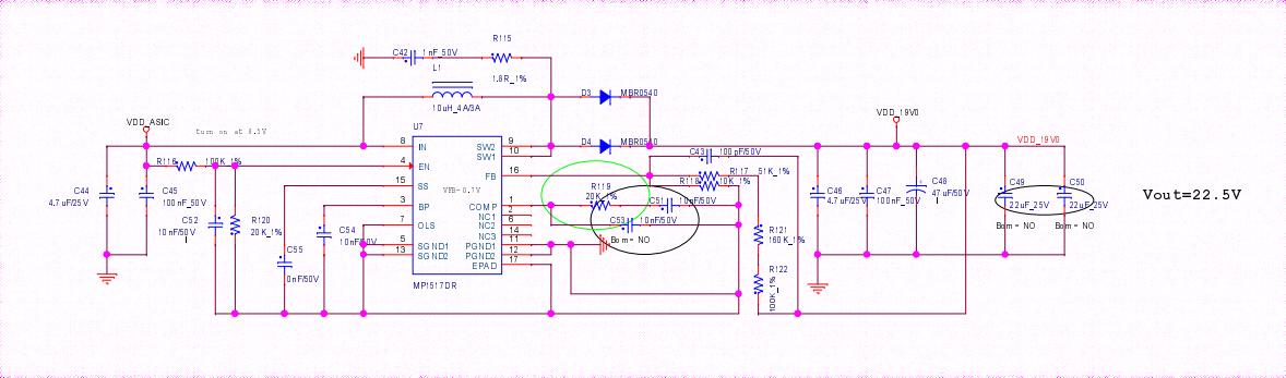 رسم تخطيطي لدائرة تعزيز Antminer HS3