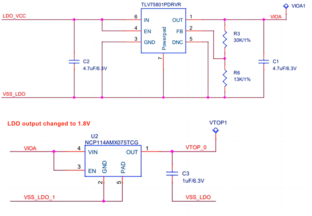 مخطط Avalonminer 1.8V و0.75V LDO