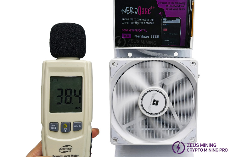 اختبار الضوضاء لجهاز تعدين NerdQaxe++ بسرعة ٤.٨ تيرا بايت من ASIC