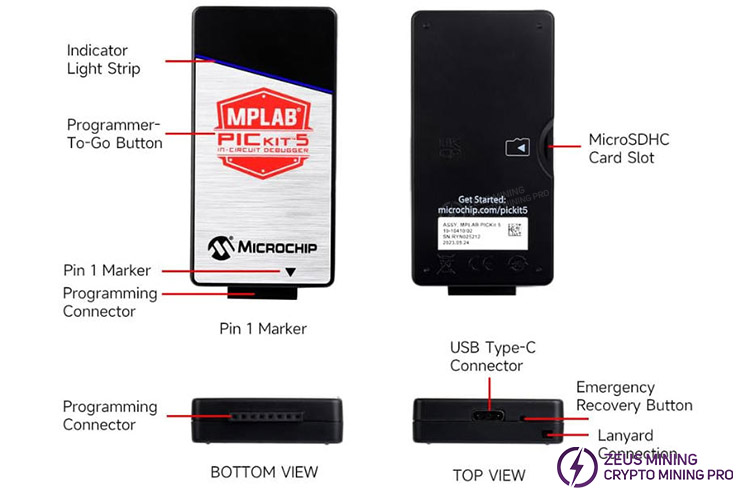 مبرمج مصحح أخطاء الدوائر المتكاملة Waveshare MPLAB PICkit 5