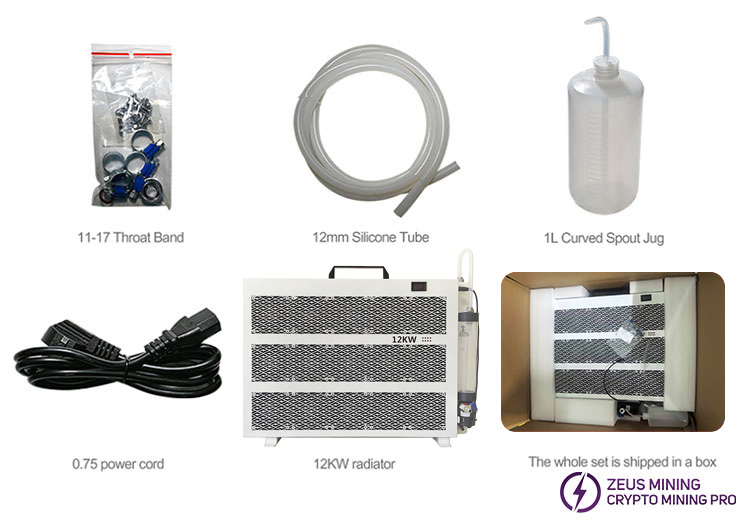 12KW قائمة أجزاء المبرد مياه التبريد Asic مينر