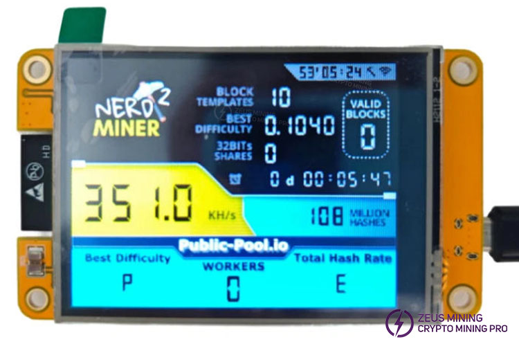  جهاز تعدين بيتكوين فردي NerdMiner V2 350KH