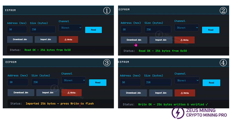 جهاز اختبار ZEUS MINING TAAS لاختبار ذاكرة EEPROM جهاز اختبار ZEUS MINING TAAS لاختبار ذاكرة EEPROM