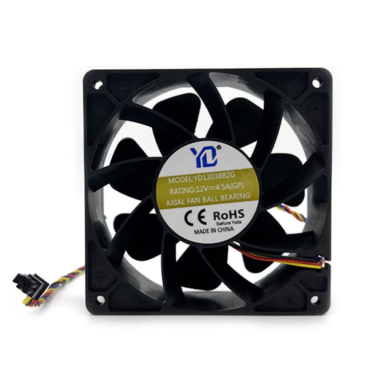 مروحة تبريد عالمية 4 سنون YD12038B2G 12V 4.5A لـ Avalonminer